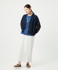NGSHA10240 GIANNI LO GIUDICE(ジャンニ ロ ジュディチェ) [洗える]透かし柄ニットカーディガン ネイビー
