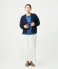 NGSHA10240 GIANNI LO GIUDICE(ジャンニ ロ ジュディチェ) [洗える]透かし柄ニットカーディガン ネイビー