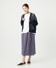NGSHA10240 GIANNI LO GIUDICE(ジャンニ ロ ジュディチェ) [洗える]透かし柄ニットカーディガン ネイビー