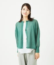 NGSHB30230 GIANNI LO GIUDICE(ジャンニ ロ ジュディチェ) [洗える]ペーパーヤーンニットカーディガン グリーン