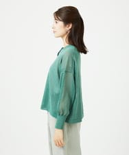 NGSHB30230 GIANNI LO GIUDICE(ジャンニ ロ ジュディチェ) [洗える]ペーパーヤーンニットカーディガン グリーン