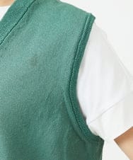 NGSHB31210 GIANNI LO GIUDICE(ジャンニ ロ ジュディチェ) [洗える]ペーパーヤーンニットジレ グリーン