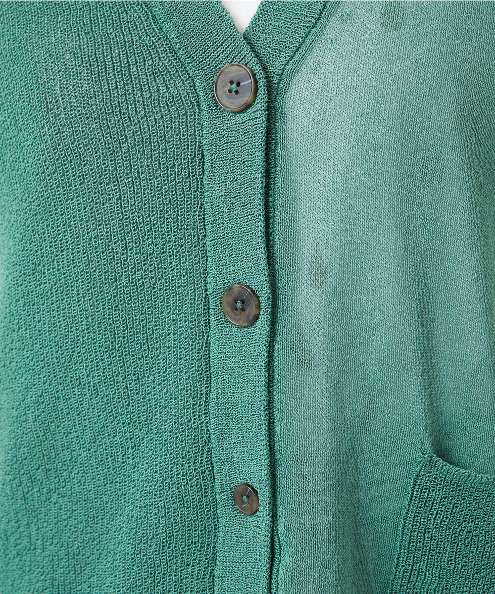 NGSHB31210 GIANNI LO GIUDICE(ジャンニ ロ ジュディチェ) [洗える]ペーパーヤーンニットジレ グリーン
