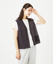 NGSHB31210 GIANNI LO GIUDICE(ジャンニ ロ ジュディチェ) [洗える]ペーパーヤーンニットジレ ブラウン