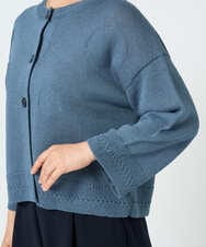 NGSHD05230 GIANNI LO GIUDICE(ジャンニ ロ ジュディチェ) [洗える]ペーパーヤーンカーディガン ブルー