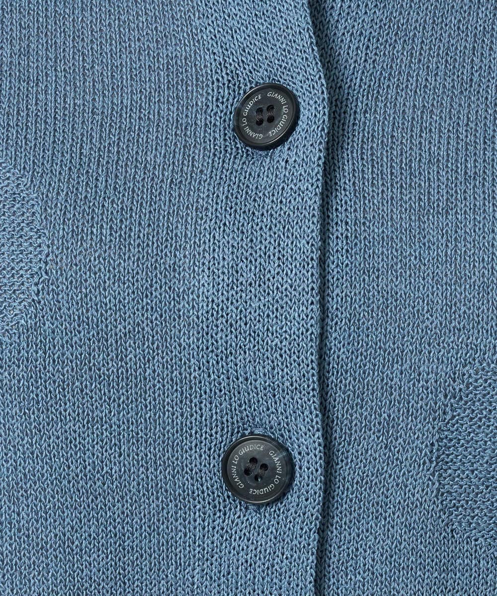 NGSHD05230 GIANNI LO GIUDICE(ジャンニ ロ ジュディチェ) [洗える]ペーパーヤーンカーディガン ブルー