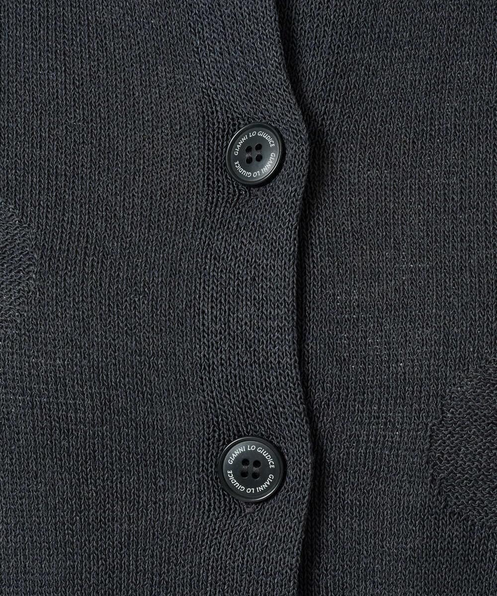 NGSHD05230 GIANNI LO GIUDICE(ジャンニ ロ ジュディチェ) [洗える]ペーパーヤーンカーディガン ブルー