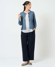 NGSHD05230 GIANNI LO GIUDICE(ジャンニ ロ ジュディチェ) [洗える]ペーパーヤーンカーディガン ブルー