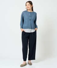 NGSHD05230 GIANNI LO GIUDICE(ジャンニ ロ ジュディチェ) [洗える]ペーパーヤーンカーディガン ブルー