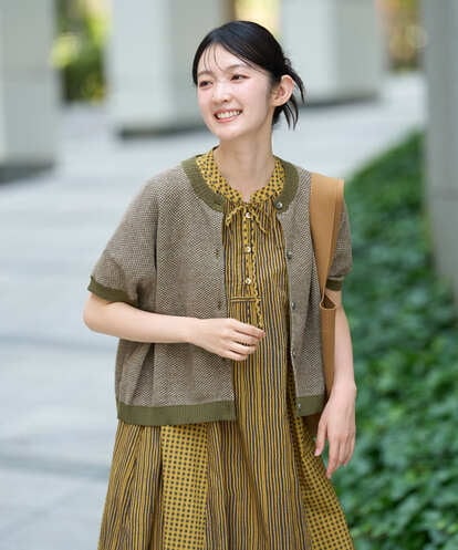 NGSHE60250 GIANNI LO GIUDICE 【洗える】メランジジャガードカーディガン