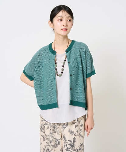 NGSHE60250 GIANNI LO GIUDICE 【洗える】メランジジャガードカーディガン
