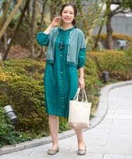 NGSHE60250 GIANNI LO GIUDICE(ジャンニ ロ ジュディチェ) 【洗える】メランジジャガードカーディガン ライトグリーン