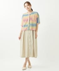 NGSHW10170 GIANNI LO GIUDICE(ジャンニ ロ ジュディチェ) [洗える]カスリニットショートカーディガン ピンク