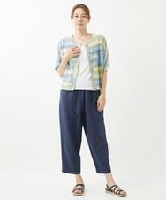 NGSHW10170 GIANNI LO GIUDICE(ジャンニ ロ ジュディチェ) [洗える]カスリニットショートカーディガン ブルー
