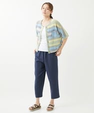 NGSHW10170 GIANNI LO GIUDICE(ジャンニ ロ ジュディチェ) [洗える]カスリニットショートカーディガン ブルー