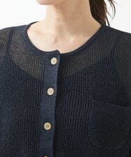 NGSHW10170 GIANNI LO GIUDICE(ジャンニ ロ ジュディチェ) [洗える]カスリニットショートカーディガン ネイビー
