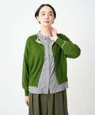 NGSJB20250 GIANNI LO GIUDICE(ジャンニ ロ ジュディチェ) [洗える]シルク混ニットカーディガン グリーン
