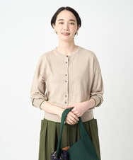 NGSJB20250 GIANNI LO GIUDICE(ジャンニ ロ ジュディチェ) [洗える]シルク混ニットカーディガン ベージュ