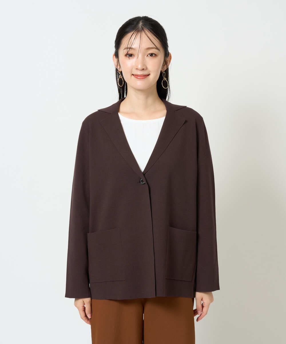 NGSJD11390 GIANNI LO GIUDICE(ジャンニ ロ ジュディチェ) [洗える]ヴィスコースナイロンミラノテーラージャケット ブラウン