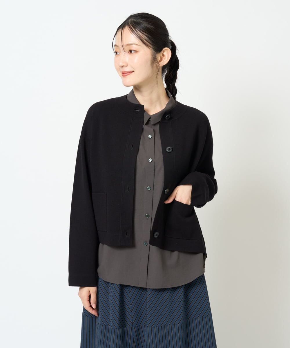 NGSJD12290 GIANNI LO GIUDICE [洗える]ヴィスコースナイロンミラノカーディガン