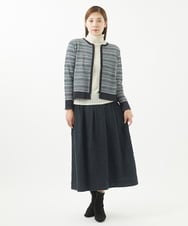 NGSJS10390 GIANNI LO GIUDICE(ジャンニ ロ ジュディチェ) [洗える・日本製]マルチタックボーダーブルゾン ネイビー