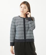 NGSJS10390 GIANNI LO GIUDICE(ジャンニ ロ ジュディチェ) [洗える・日本製]マルチタックボーダーブルゾン ネイビー
