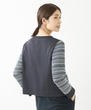 NGSJS10390 GIANNI LO GIUDICE(ジャンニ ロ ジュディチェ) [洗える・日本製]マルチタックボーダーブルゾン ネイビー
