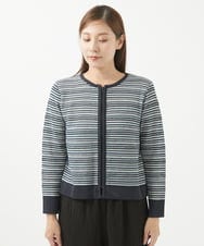 NGSJS10390 GIANNI LO GIUDICE(ジャンニ ロ ジュディチェ) [洗える・日本製]マルチタックボーダーブルゾン ネイビー