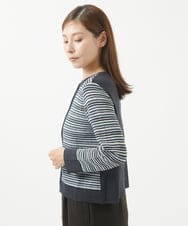 NGSJS10390 GIANNI LO GIUDICE(ジャンニ ロ ジュディチェ) [洗える・日本製]マルチタックボーダーブルゾン ネイビー