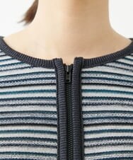 NGSJS10390 GIANNI LO GIUDICE(ジャンニ ロ ジュディチェ) [洗える・日本製]マルチタックボーダーブルゾン ネイビー