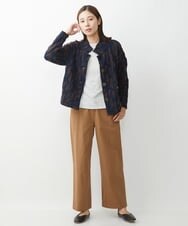 NGSJS20490 GIANNI LO GIUDICE(ジャンニ ロ ジュディチェ) [洗える]ストレッチジャガードニットジャケット ブラウン