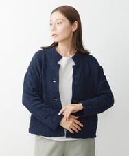 NGSJS20490 GIANNI LO GIUDICE(ジャンニ ロ ジュディチェ) [洗える]ストレッチジャガードニットジャケット ネイビー