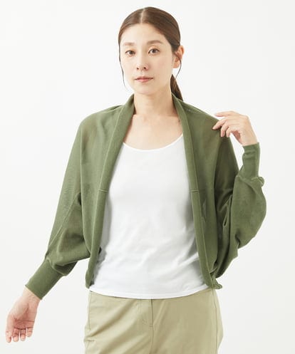 NGSJW30230 GIANNI LO GIUDICE [洗える]天竺ドレープニットカーディガン