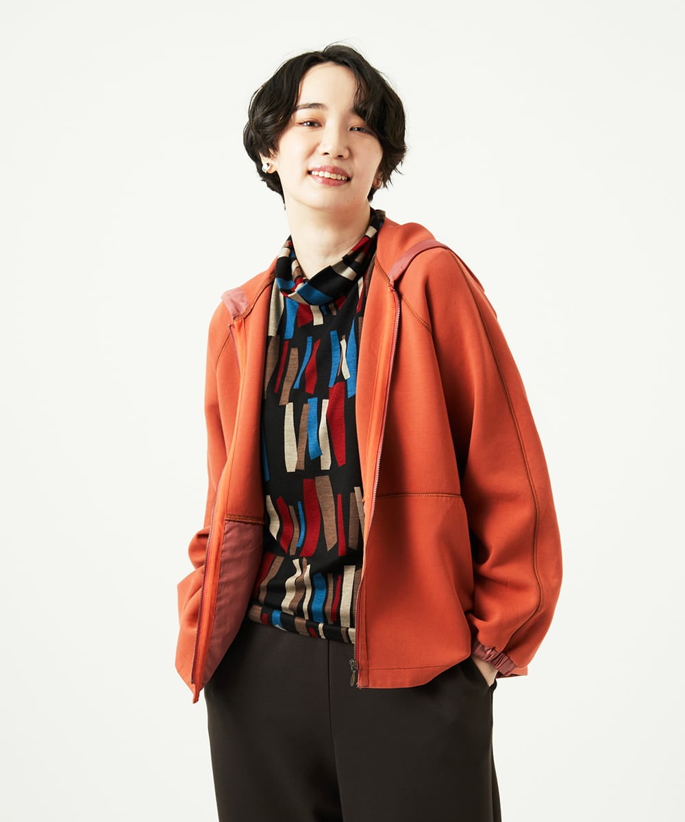 NGTAD01360 GIANNI LO GIUDICE(ジャンニ ロ ジュディチェ) [洗える]アスターダンボールニットパーカー オレンジ