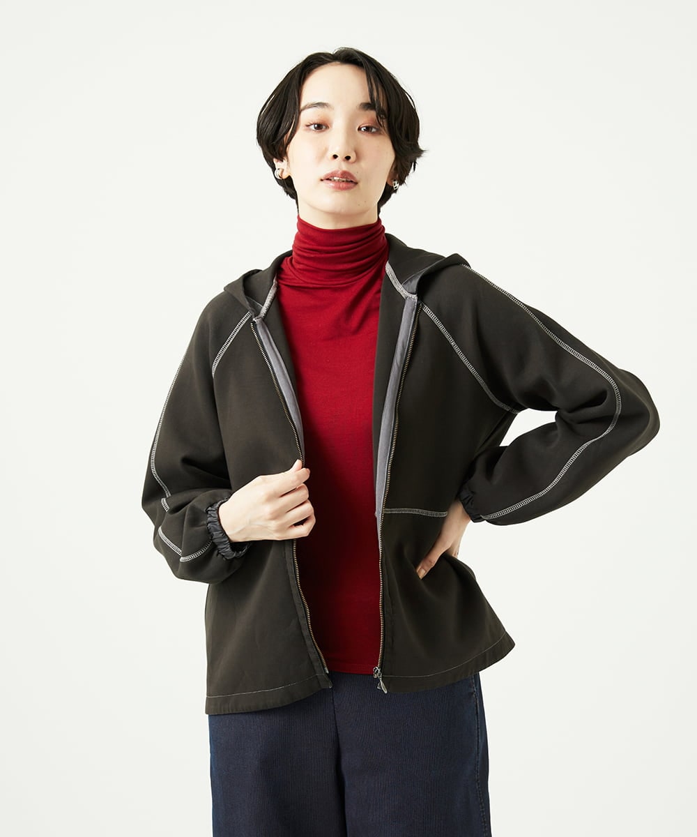 NGTAD01360 GIANNI LO GIUDICE(ジャンニ ロ ジュディチェ) [洗える]アスターダンボールニットパーカー ダークブラウン