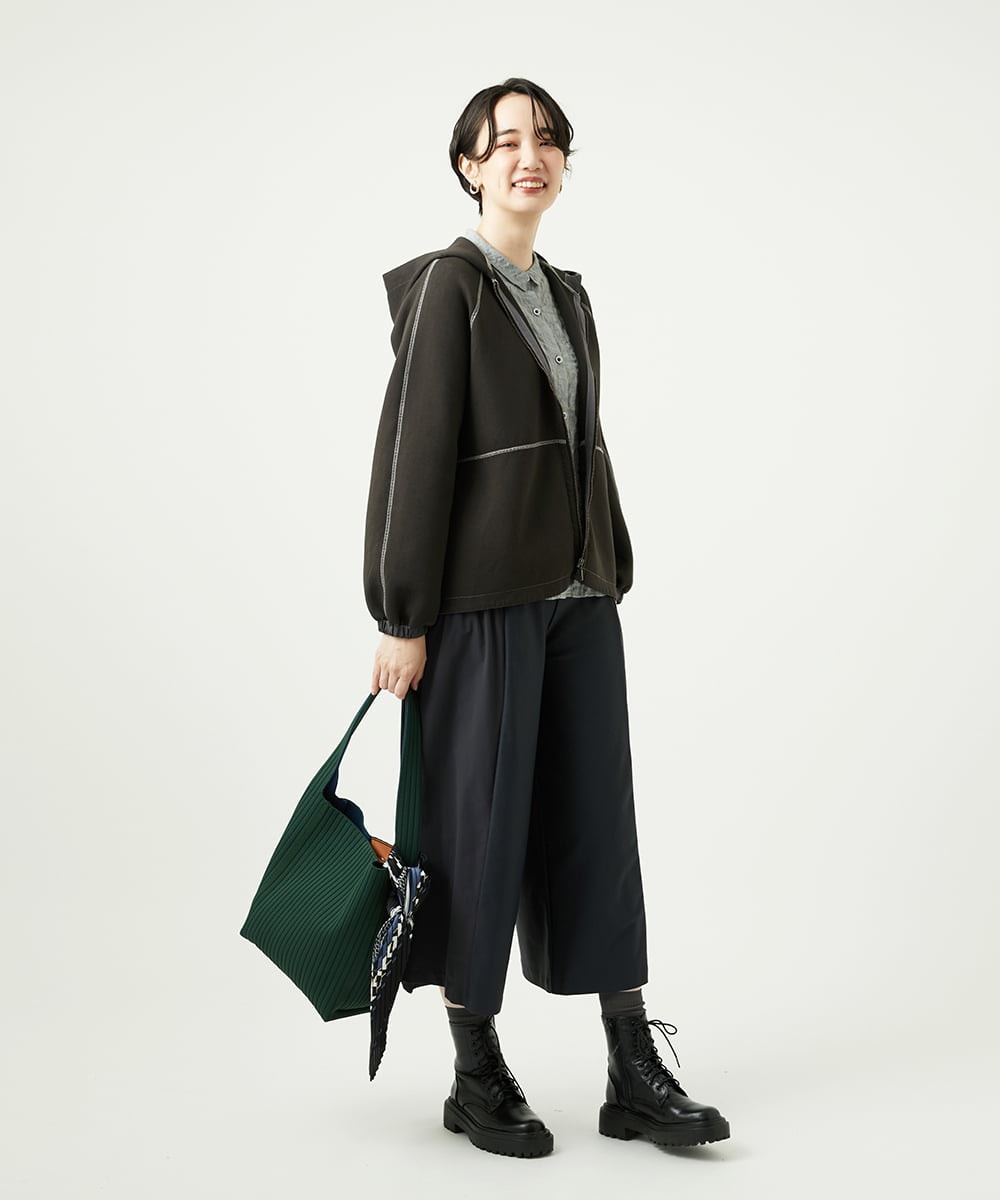 NGTAD01360 GIANNI LO GIUDICE(ジャンニ ロ ジュディチェ) [洗える]アスターダンボールニットパーカー ダークブラウン
