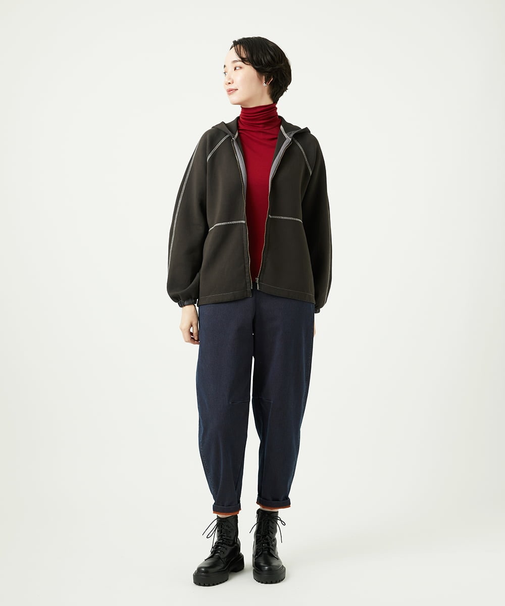 NGTAD01360 GIANNI LO GIUDICE(ジャンニ ロ ジュディチェ) [洗える]アスターダンボールニットパーカー ダークブラウン