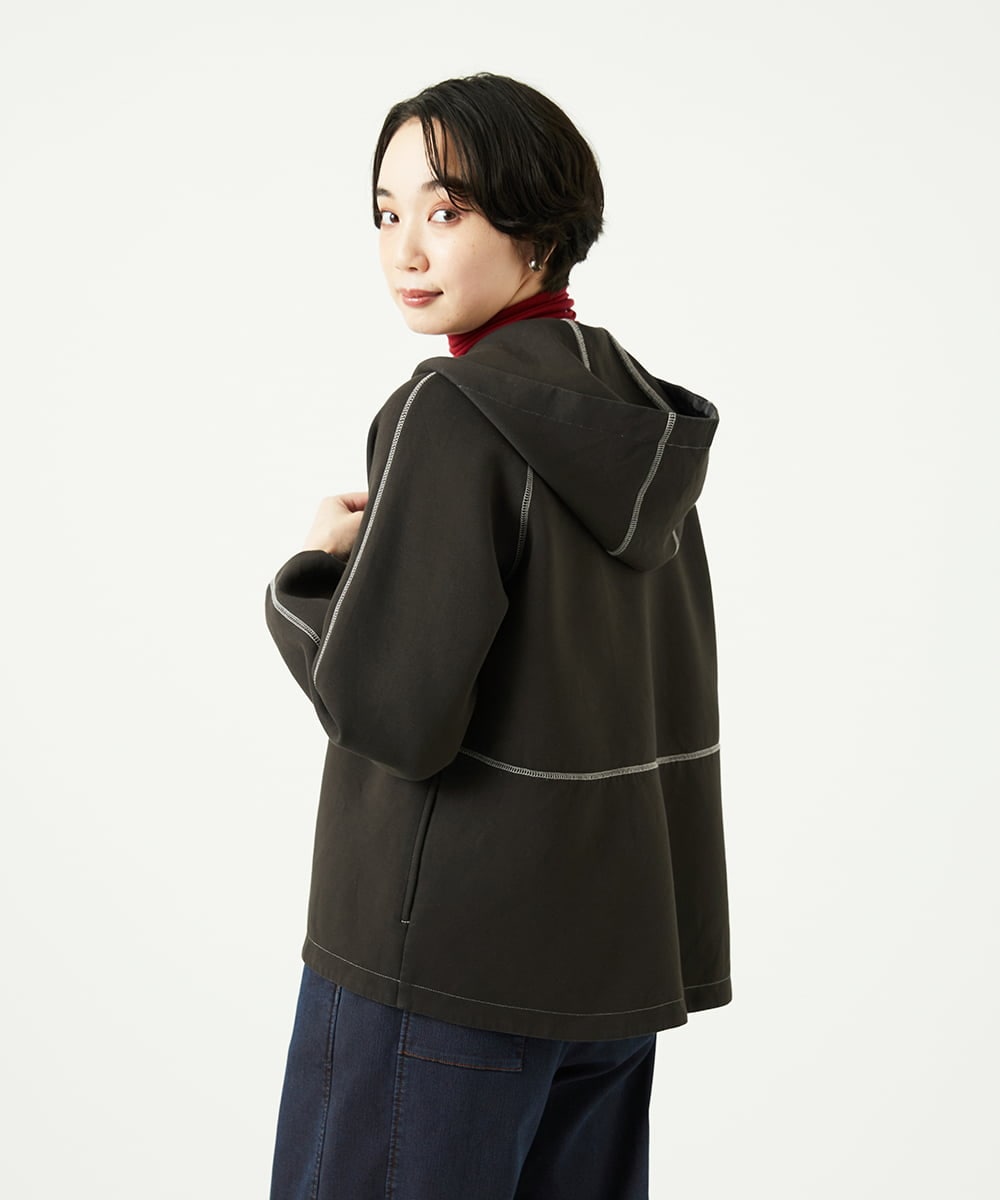 NGTAD01360 GIANNI LO GIUDICE(ジャンニ ロ ジュディチェ) [洗える]アスターダンボールニットパーカー ダークブラウン