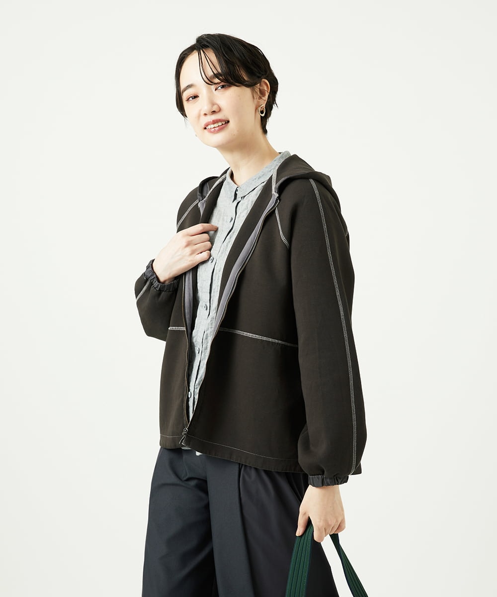 NGTAD01360 GIANNI LO GIUDICE(ジャンニ ロ ジュディチェ) [洗える]アスターダンボールニットパーカー ダークブラウン