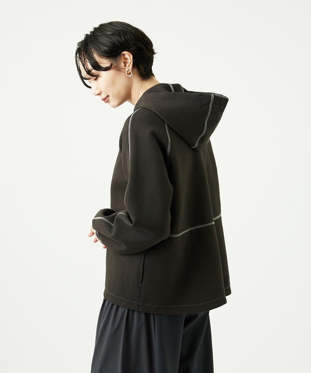 NGTAD01360 GIANNI LO GIUDICE(ジャンニ ロ ジュディチェ) [洗える]アスターダンボールニットパーカー ダークブラウン