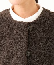 NGTAI29230 GIANNI LO GIUDICE(ジャンニ ロ ジュディチェ) [洗える・日本製]プードルパイルボアベスト ブラウン