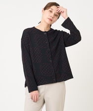 NGTCX33260 GIANNI LO GIUDICE(ジャンニ ロ ジュディチェ) [日本製]テンテンカットウール混ジャガードジャケット ブラック
