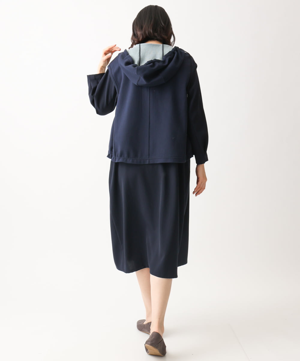 NGTEC24230 GIANNI LO GIUDICE(ジャンニ ロ ジュディチェ) [洗える]接結リバージャージフーディーベスト ネイビー