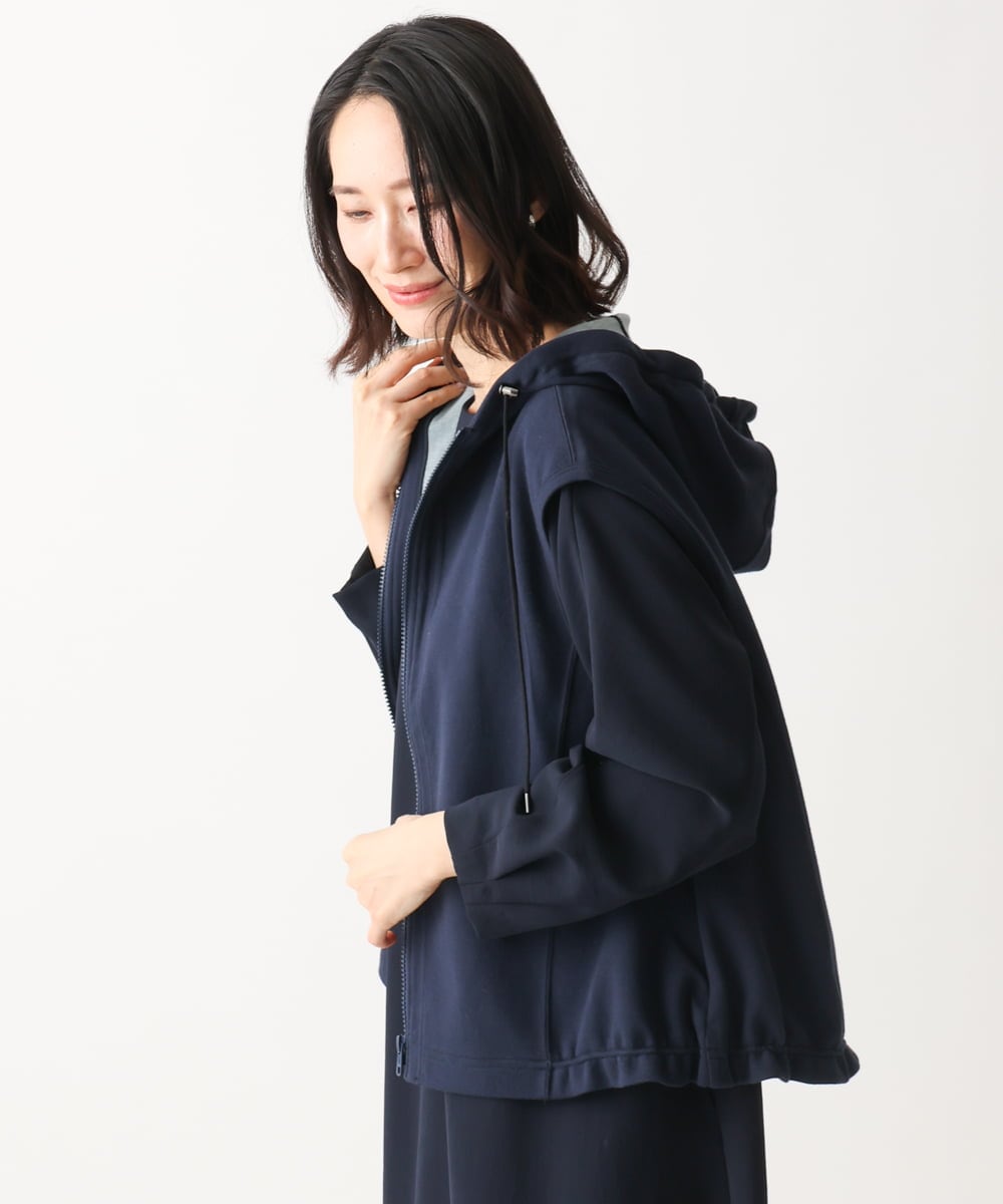 NGTEC24230 GIANNI LO GIUDICE(ジャンニ ロ ジュディチェ) [洗える]接結リバージャージフーディーベスト ネイビー