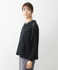 NGTET04230 GIANNI LO GIUDICE(ジャンニ ロ ジュディチェ) ［洗える・日本製］コットンチュールパーカー ブラック