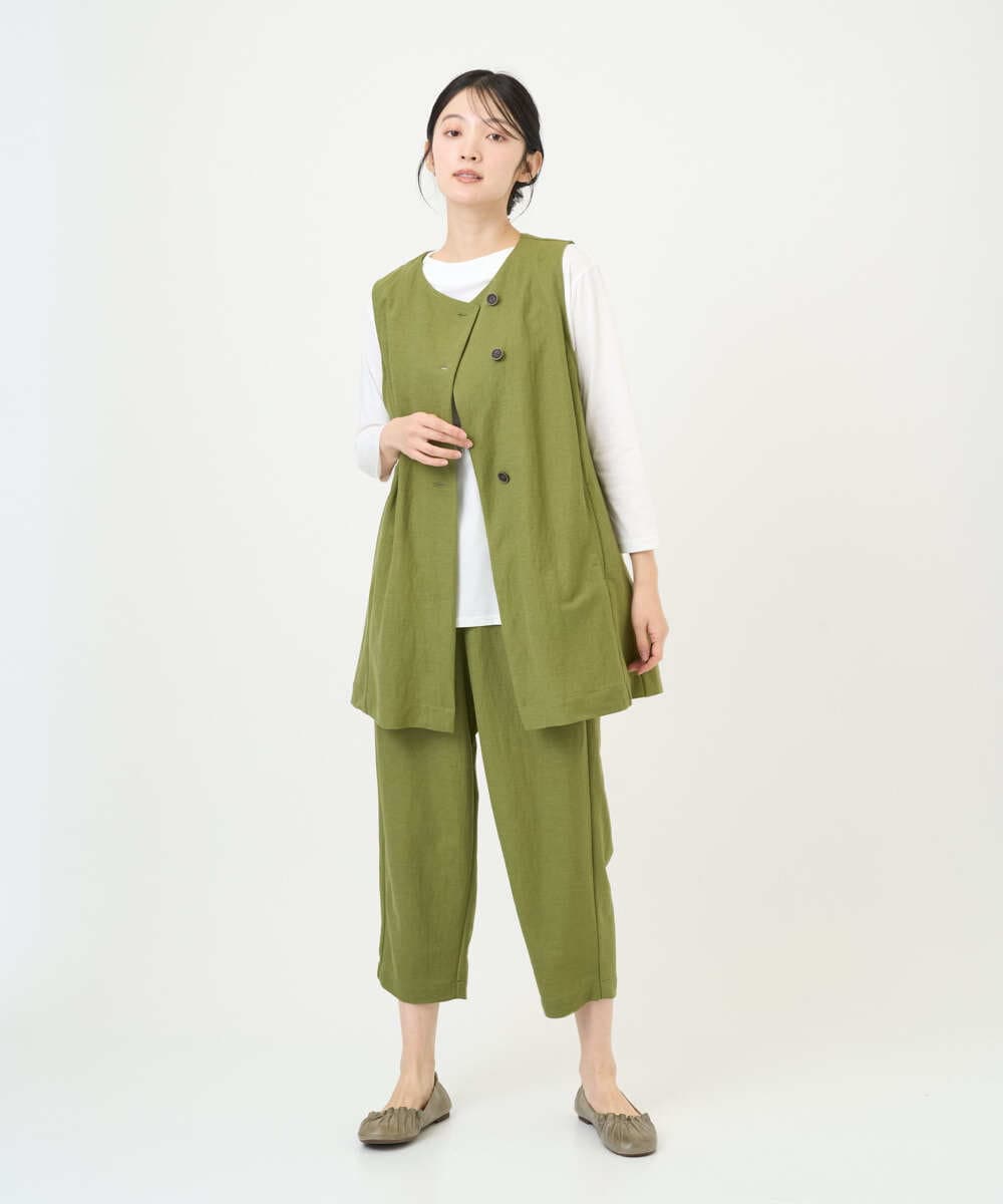 NGTGF39290 GIANNI LO GIUDICE(ジャンニ ロ ジュディチェ) [洗える・日本製]ナチュラルスムースジレ グリーン