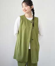 NGTGF39290 GIANNI LO GIUDICE(ジャンニ ロ ジュディチェ) [洗える・日本製]ナチュラルスムースジレ グリーン