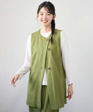 NGTGF39290 GIANNI LO GIUDICE(ジャンニ ロ ジュディチェ) [洗える・日本製]ナチュラルスムースジレ グリーン