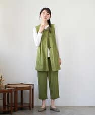 NGTGF39290 GIANNI LO GIUDICE(ジャンニ ロ ジュディチェ) [洗える・日本製]ナチュラルスムースジレ グリーン