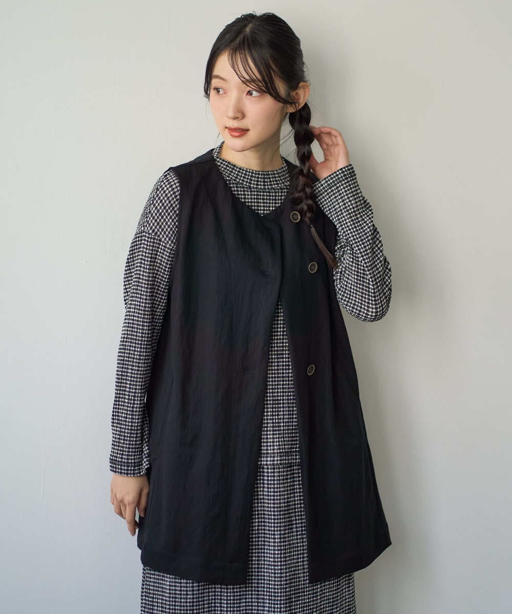 NGTGF39290 GIANNI LO GIUDICE(ジャンニ ロ ジュディチェ) [洗える・日本製]ナチュラルスムースジレ グリーン